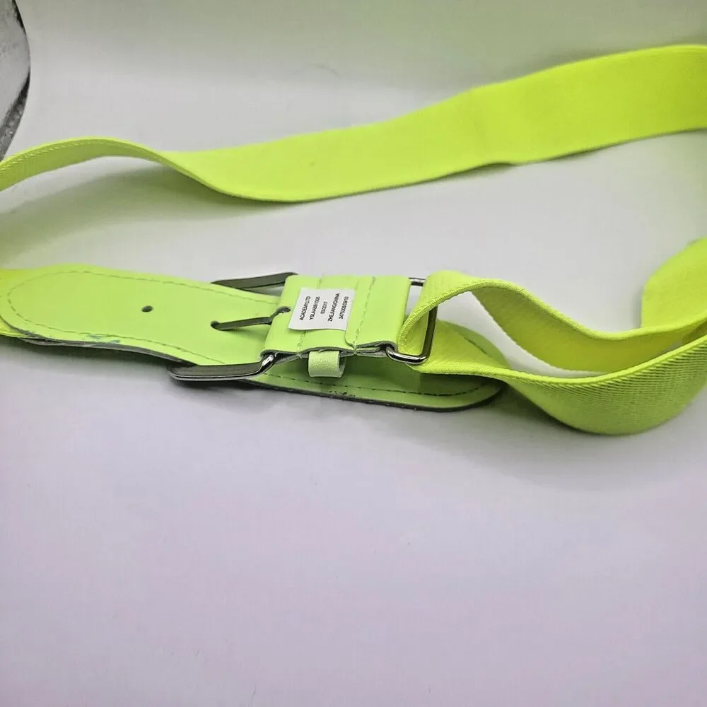 Neon Yellow Green Elastic Belt 39.5in long 1.25in wide